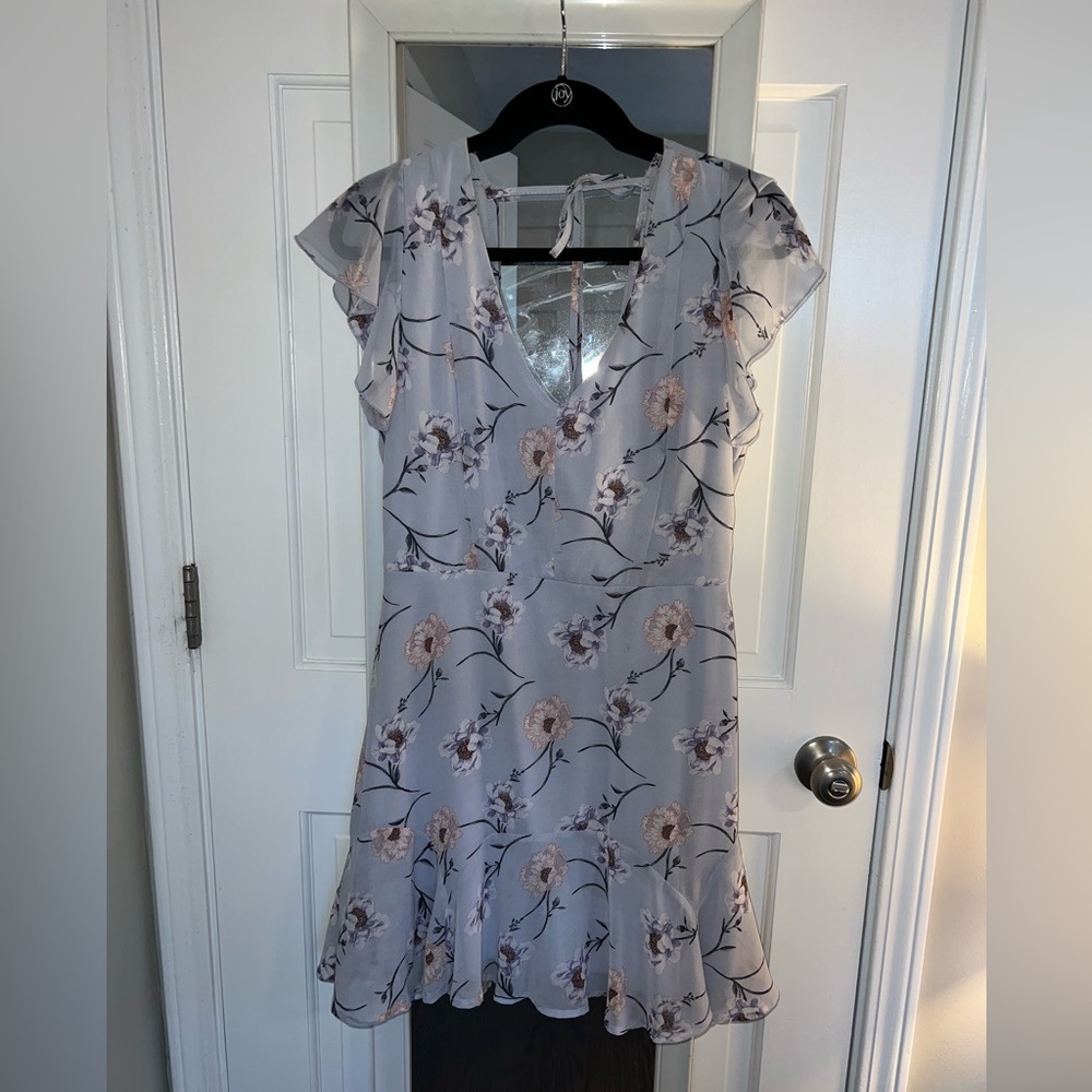 Women's Short Dress - Light blue floral